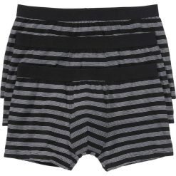 Bokserki męskie: Bokserki (3 pary) bonprix czarny + w paski