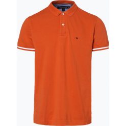 Tommy Hilfiger - Męska koszulka polo, pomarańczowy. Pomarańczowe koszulki męskie TOMMY HILFIGER, m, w paski, z bawełny, sportowe, bez rękawów. Za 299,95 zł.