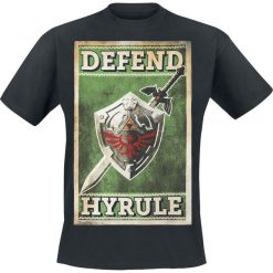 The Legend Of Zelda Defend Hyrule T-Shirt czarny. Czarne t-shirty męskie z nadrukiem The Legend Of Zelda, s, z okrągłym kołnierzem. Za 54,90 zł.