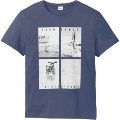 T-shirt z fotodrukiem Regular Fit bonprix indygo. Niebieskie koszulki męskie bonprix, s, bez wzorów, bez kołnierzyka, bez rękawów. Za 37,99 zł.