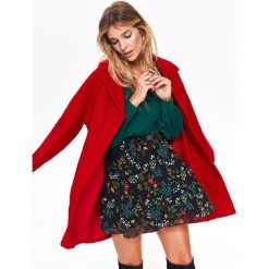 MINI SPÓDNICZKA Z FALBANAMI I PRINTEM. Szare minispódniczki marki Top Secret, na jesień. Za 49,99 zł.