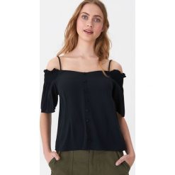 Bluzka typu cold shoulder - Czarny. Czarne bluzki damskie House, s, bez wzorów, bez kołnierzyka, bez rękawów. Za 69,99 zł.