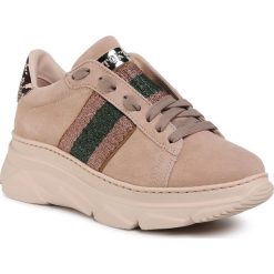 Sneakersy STOKTON - 650-D-FW20-U Cipronude/Elastico Spugnaci. Różowe półbuty damskie Stokton, ze skóry. Za 869,00 zł.