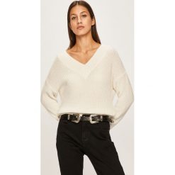 Answear - Sweter. Białe swetry damskie ANSWEAR, s, bez wzorów, z bawełny, bez rękawów, bez kaptura. W wyprzedaży za 89,90 zł.