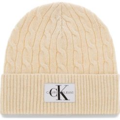 Czapka CALVIN KLEIN JEANS - J Cable Beanie K60K604778 106. Brązowe czapki zimowe damskie Calvin Klein Jeans, z jeansu. Za 179,00 zł.