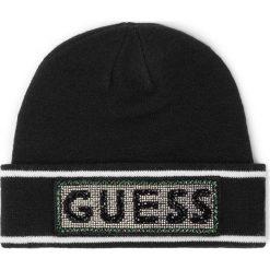Czapka GUESS - W94Z78 Z2JP0 JBLK. Czarne czapki damskie Guess, z aplikacjami, z materiału. Za 229,00 zł.