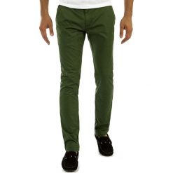 Chinosy męskie: Spodnie męskie chinos zielone (ux0882)