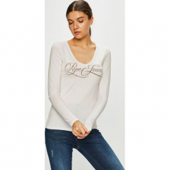 Pepe Jeans - Bluzka. Białe bluzki damskie marki Pepe Jeans, s, z nadrukiem, z elastanu, bez kołnierzyka, bez rękawów. Za 159,90 zł.