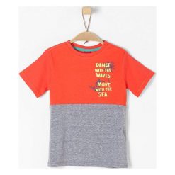 S.Oliver T-Shirt Chłopięcy 116/122, Pomarańczowo-Szary. Szare t-shirty chłopięce z nadrukiem marki S.Oliver. Za 55,00 zł.
