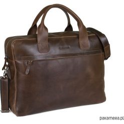 Skórzana torba na laptop na ramię Brodrene BL03. Brązowe torby męskie na ramię marki Pakamera, ze skóry. Za 399,00 zł.
