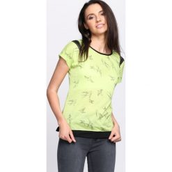 Jasnozielony T-shirt Suit & Tie. Białe bluzki damskie marki Born2be, xl. Za 9,99 zł.