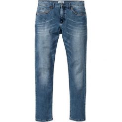Dżinsy ze stretchem Slim Fit Straight bonprix niebieski "used". Szare jeansy męskie relaxed fit marki bonprix, l, melanż, z dzianiny. Za 109,99 zł.
