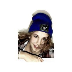 Czapka CHAPOOSIE Silver & Blue Beanie. Różowe czapki damskie Chapoosie, na zimę, bez wzorów, z dzianiny. Za 89,00 zł.