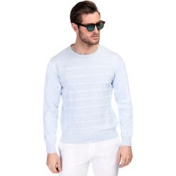 Sweter AGGEO SWNR000201. Niebieskie swetry męskie Giacomo Conti, na lato, m, bez wzorów, z bawełny, bez kołnierzyka, bez kaptura. Za 229,00 zł.