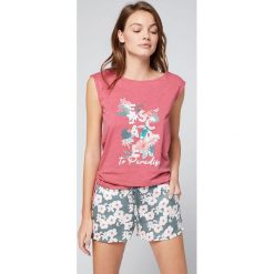 Etam - Szorty piżamowe Anais-Short. Brązowe piżamy damskie Etam, s, bez wzorów, z wiskozy, bez rękawów. W wyprzedaży za 49,90 zł.