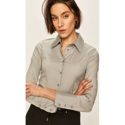 Answear - Koszula. Szare bluzki damskie ANSWEAR, na co dzień, s, bez wzorów, z elastanu, eleganckie, z klasycznym kołnierzykiem, z długim rękawem. W wyprzedaży za 49,90 zł.