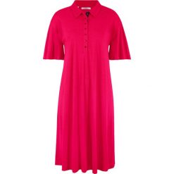 Sukienka shirtowa z kołnierzykiem polo bonprix czerwień granatu. Czerwone sukienki damskie bonprix, bez wzorów, polo, bez rękawów. Za 54,99 zł.
