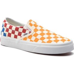 Tenisówki VANS - Classic Slip-On VN0A38F7VLV1 (Checkerboard) Multi/True. Szare półbuty damskie Vans, bez wzorów, z gumy, bez zapięcia. Za 279,00 zł.