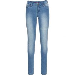 Dżinsy SKINNY bonprix niebieski bleached. Niebieskie rurki damskie bonprix, z jeansu. Za 59,99 zł.
