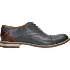 Półbuty ALDO. Niebieskie buty wizytowe męskie Gino Rossi, bez wzorów, ze skóry, eleganckie, na sznurówki. Za 249,90 zł.