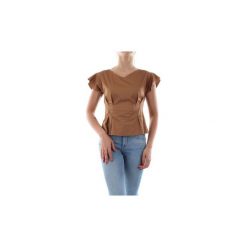 Bluzki Kaos Collezioni LP1MR009. Pomarańczowe bluzki damskie Kaos Collezioni, bez wzorów, bez kołnierzyka, bez rękawów. Za 236,68 zł.