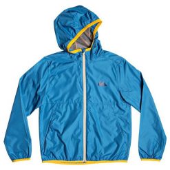 Quiksilver kurtka chłopięca Contrasted 176 niebieska. Niebieskie kurtki chłopięce Quiksilver, na lato, bez wzorów, sportowe, z kapturem. Za 215,00 zł.