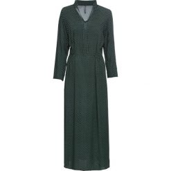 Długa sukienka bonprix czarno-zielony z nadrukiem. Czarne sukienki damskie bonprix, z nadrukiem, bez kołnierzyka, z długim rękawem, długie, maxi. Za 149,99 zł.