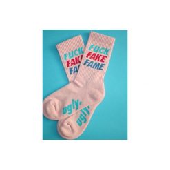 UGLY Skarpetki UGLY FFF PINK. Różowe skarpetki damskie marki Ugly, z bawełny. Za 29,00 zł.