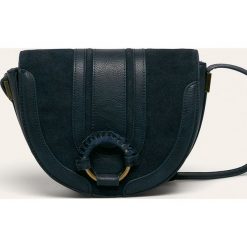Pepe Jeans - Torebka Claudi. Niebieskie listonoszki damskie Pepe Jeans, w paski, z jeansu, małe, zamszowe, bez dodatków. W wyprzedaży za 199,90 zł.