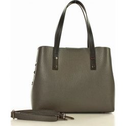 MARCO MAZZINI Torebka kuferek handbag skóra szara fumo. Szare kuferki damskie marki MAZZINI, w paski, ze skóry. Za 279,00 zł.