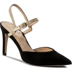 Sandały SOLO FEMME - 75477-88-020/H40-05-00 Czarny Złoty. Czarne klapki damskie Solo Femme, z aplikacjami, ze skóry, bez obcasa, na obcasie. W wyprzedaży za 209,00 zł.