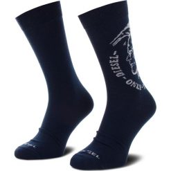 Zestaw 2 par wysokich skarpet unisex DIESEL - Skm Ray 00SAYH-0EASX-E4076 Granatowy. Niebieskie skarpetki damskie Diesel, bez wzorów, z elastanu. Za 79,00 zł.