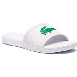 Klapki LACOSTE - L.30 Slide 119 2 Cuj 7-37CUJ0011082 White/Green. Białe klapki damskie Lacoste, bez wzorów, z tworzywa sztucznego, bez obcasa. W wyprzedaży za 149,00 zł.
