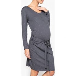 Koszula nocna dla kobiet ciężarnych i karmiących. Szare bielizna ciążowa marki La Redoute Collections, w paski, z bawełny, moda ciążowa. Za 102,86 zł.