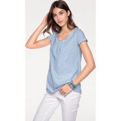 Koszulka w kolorze błękitnym. Niebieskie t-shirty damskie Heine, z bawełny, z okrągłym kołnierzem. W wyprzedaży za 108,95 zł.