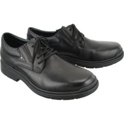 RIEKER B0723-00 black, półbuty męskie. Czarne półbuty męskie Rieker, ze skóry, na sznurówki. Za 299,90 zł.