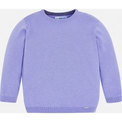 Mayoral - Sweter dziecięcy 92-134 cm. Niebieskie swetry chłopięce Mayoral, bez wzorów, z bawełny, z okrągłym kołnierzem. W wyprzedaży za 59,90 zł.