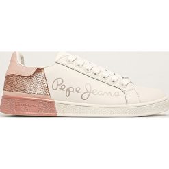 Pepe Jeans - Buty Brompton Sequins. Żółte buty sportowe damskie Pepe Jeans, bez wzorów, z jeansu, sportowe. W wyprzedaży za 229,90 zł.