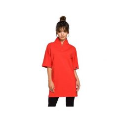B043 Nowoczesna tunika kimono. Niebieskie tuniki damskie BE, na co dzień, xxl, bez wzorów, ze stójką, bez rękawów. Za 149,00 zł.