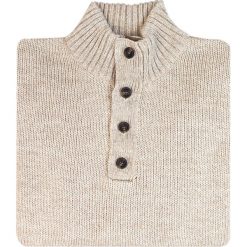 Beżowy sweter męski - półgolf SW37. Brązowe swetry męskie Lanieri Fashion - swetry męskie, m, bez wzorów, z wełny, casualowe, z golfem, bez kaptura. Za 242,10 zł.
