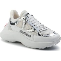 Sneakersy LOVE MOSCHINO - JA15306G18IZ310A Rete Mix Bianco. Białe sneakersy damskie Love Moschino, z zamszu. Za 999,00 zł.