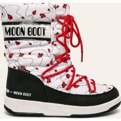 Moon Boot - Śniegowce JR Girl Q.Ladybug. Białe śniegowce dziewczęce Moon Boot, na sznurówki. W wyprzedaży za 299,90 zł.