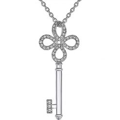 Naszyjnik z zawieszką - dł. 42 cm. Szare naszyjniki damskie Stylowa biżuteria, z kryształem, metalowe. W wyprzedaży za 64,95 zł.