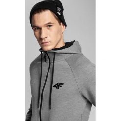 Bluza męska 4Hills BLM104 - szary melanż. Szare bluzy męskie xxl, z nadrukiem, z dzianiny, z kapturem, bez rękawów, z kapturem. Za 199,99 zł.