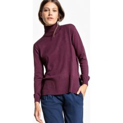 Golfy damskie: Sweter z wywijanym kołnierzem i pęknięciami po bokach