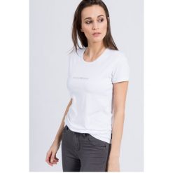 Emporio Armani Underwear - Top. Białe bluzki damskie marki Emporio Armani, s, z elastanu, casualowe, z okrągłym kołnierzem, z krótkim rękawem. W wyprzedaży za 149,90 zł.