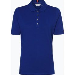 Tommy Hilfiger - Damska koszulka polo, niebieski. Niebieskie koszulki damskie TOMMY HILFIGER, l, bez wzorów, z bawełny, bez rękawów. Za 269,95 zł.