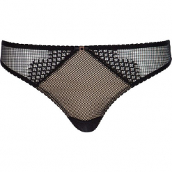 Stringi "Laila" w kolorze czarno-cielistym. Białe stringi marki LASCANA, w koronkowe wzory, z koronki. W wyprzedaży za 45,95 zł.