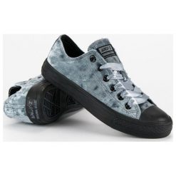 Trampki damskie slip on: Szare welurowe trampki ANDY Z