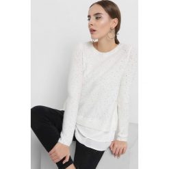 Sweter z cekinami. Pomarańczowe bez kategorii Orsay, s, z elastanu, z koszulowym kołnierzykiem. Za 119,99 zł.